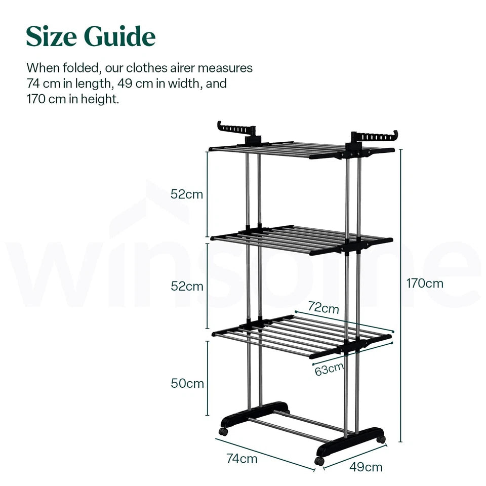 4-Tier Foldable Clothes Airer | Indoor Outdoor Laundry Drying Rack