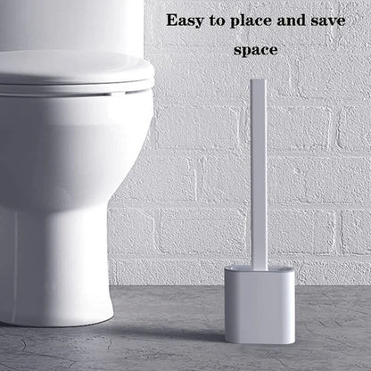 Silicone Toilet Brush & Holder Set | Bathroom Cleaning Brush
